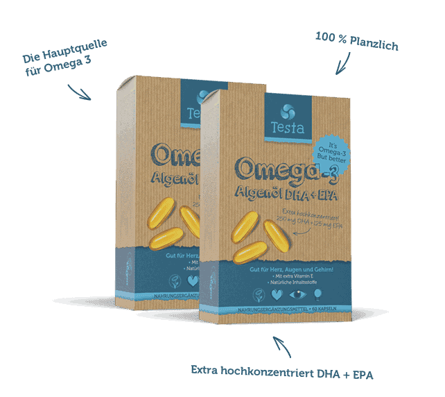 Testa pflanzliche Omega3Kapseln aus Algenöl 100 vegan ohne Fisch